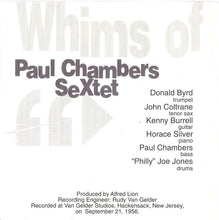 Carica l&#39;immagine nel visualizzatore di Gallery, Paul Chambers Sextet : Whims Of Chambers (CD, Album, RE)
