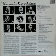 Carica l'immagine nel visualizzatore di Gallery, The Newport Jazz Festival All-Stars, Al Cohn, Scott Hamilton, Warren Vaché, Norris Turney, Slam Stewart, Oliver Jackson, Harold Ashby, George Wein : European Tour (LP, Album)
