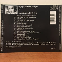 Carica l&#39;immagine nel visualizzatore di Gallery, Marlene Dietrich : My Greatest Songs (CD, Comp)
