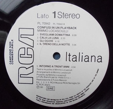 Mimmo Locasciulli : Confusi In Un Playback (LP, Promo)