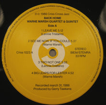 Carica l&#39;immagine nel visualizzatore di Gallery, Warne Marsh Quartet &amp; Quintet* : Back Home (LP, Album)
