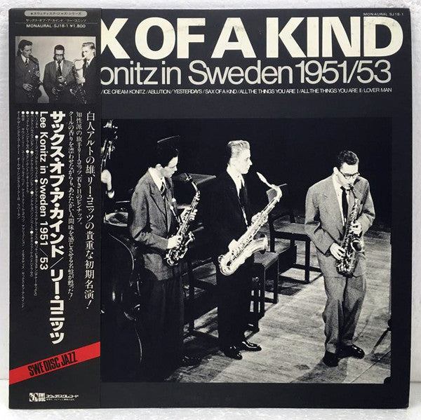 Lee Konitz : Sax Of A Kind - Lee Konitz In Sweden 1951/53 (LP, Mono)