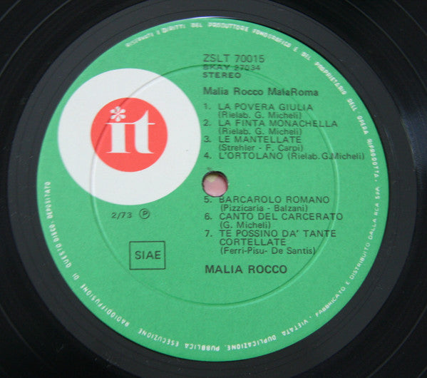 Malia Rocco : Malaroma (LP, Album)