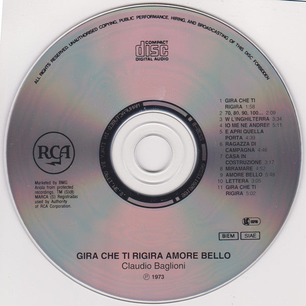 D'amore ( + Booklet) - Claudio Baglioni - CD