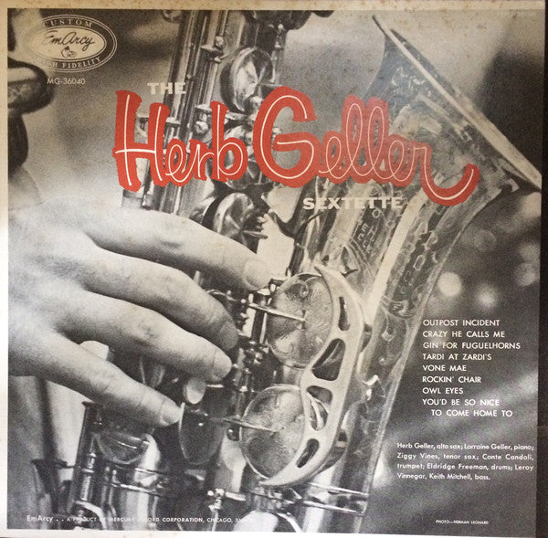 Herb Geller Sextette : The Herb Geller Sextette (LP, Album, Mono, RE)