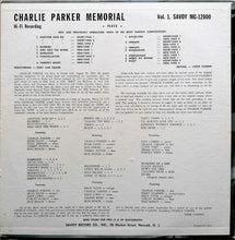 Carica l&#39;immagine nel visualizzatore di Gallery, Charlie Parker : Charlie Parker Memorial (LP, Album, Mono, RE, RM)
