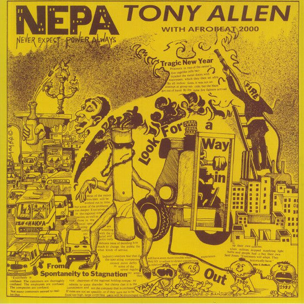 Tony Allen With Afrobeat 2000 : N.E.P.A. (Never Expect Power Always) (LP, Album, RM)
