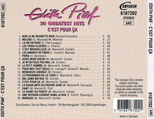 Carica l&#39;immagine nel visualizzatore di Gallery, Edith Piaf : C&#39;est Pour Ça - 20 Greatest Hits (CD, Comp)
