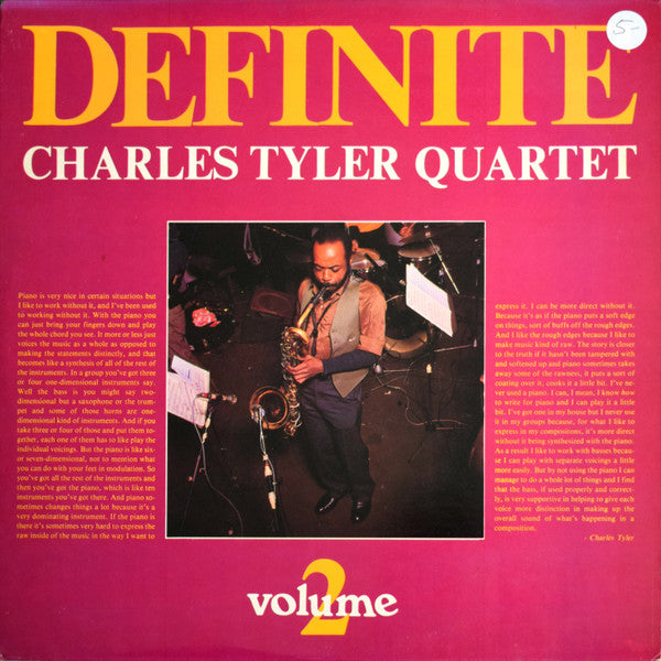 Charles Tyler Quartet : Definite - Volume 2 (LP, Album)