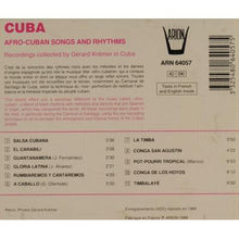 Carica l&#39;immagine nel visualizzatore di Gallery, Unknown Artist : Cuba - Chants Et Rythmes Afro-Cubains (CD)
