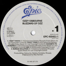 Carica l&#39;immagine nel visualizzatore di Gallery, Ozzy Osbourne : Blizzard Of Ozz (LP, Album, RE)
