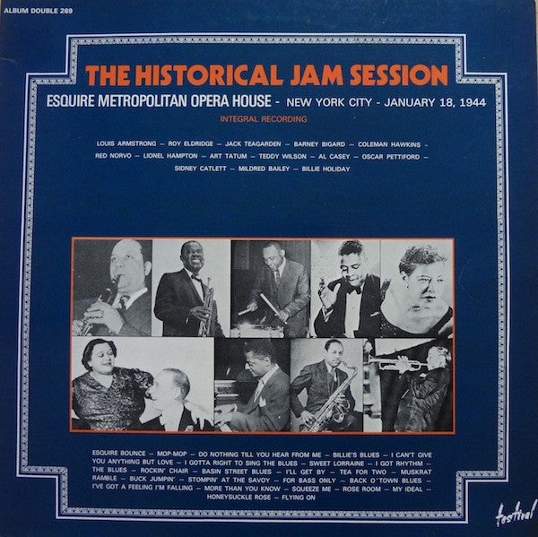 Various : The Historical Jam Session - Esquire Metropolitan Opera House, New York City - January 18, 1944 (2xLP)