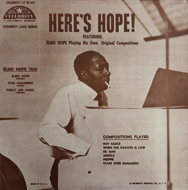 Elmo Hope Trio : Here's Hope! (LP, Album, Mono, RE)