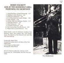 Carica l&#39;immagine nel visualizzatore di Gallery, Bobby Hackett : Bobby Hackett Live At The Roosevelt Grill With Vic Dickenson (CD, Album, RE)
