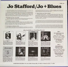 Carica l&#39;immagine nel visualizzatore di Gallery, Jo Stafford With Paul Weston And His Orchestra And The Starlighters : Jo + Blues (Ballad Of The Blues) (LP, Album, RE)
